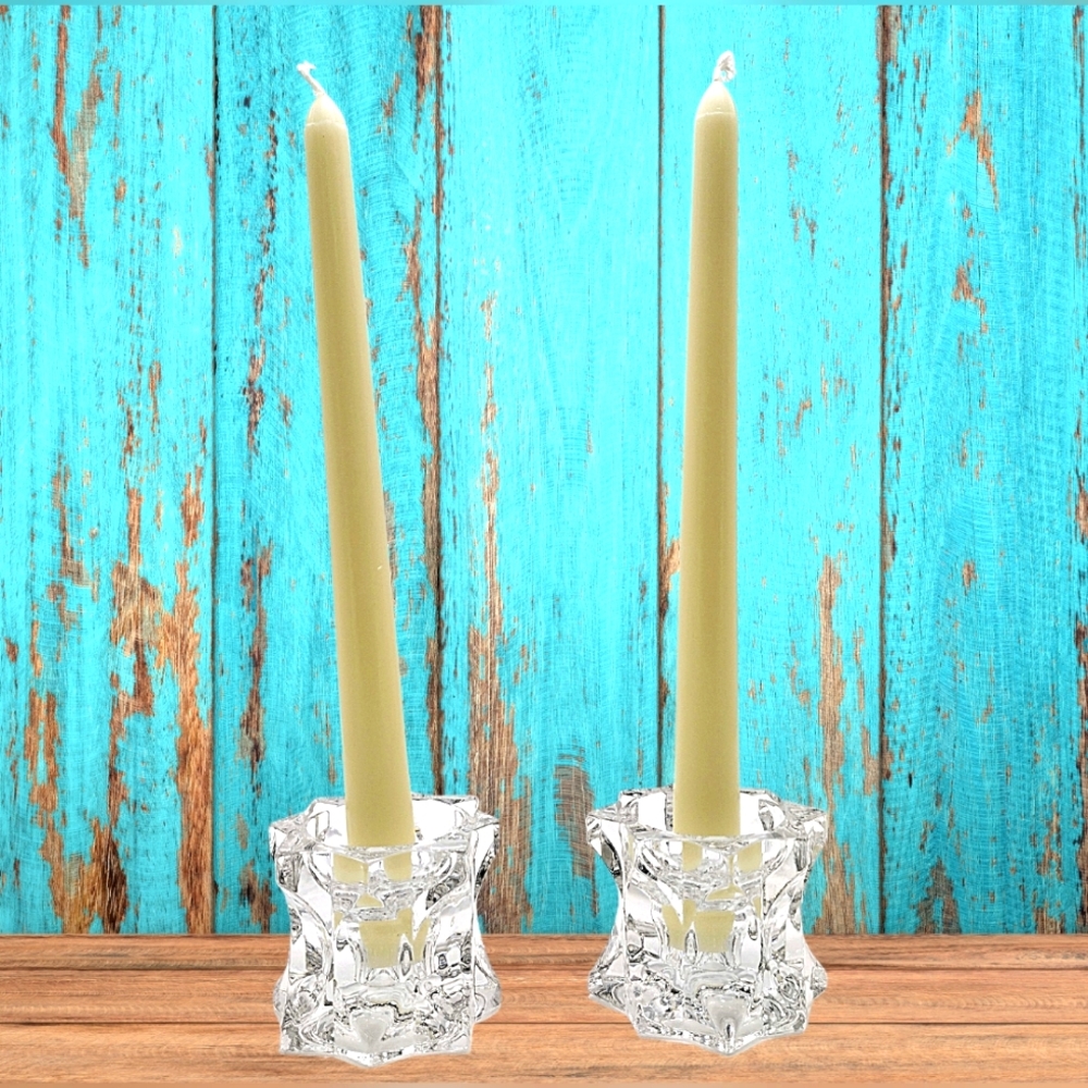 Mikasa Crystal "Sparkling Star" Candle Holders